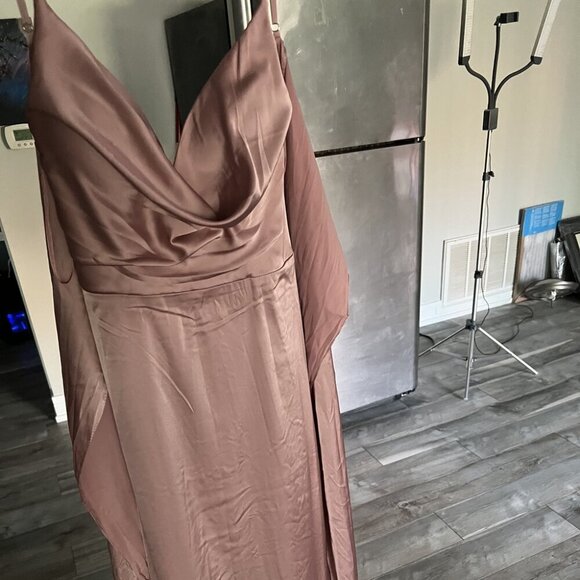 NWT Cinderella Divine 7487 Satin Prom Dress Pink Size 8 - Picture 8 of 8